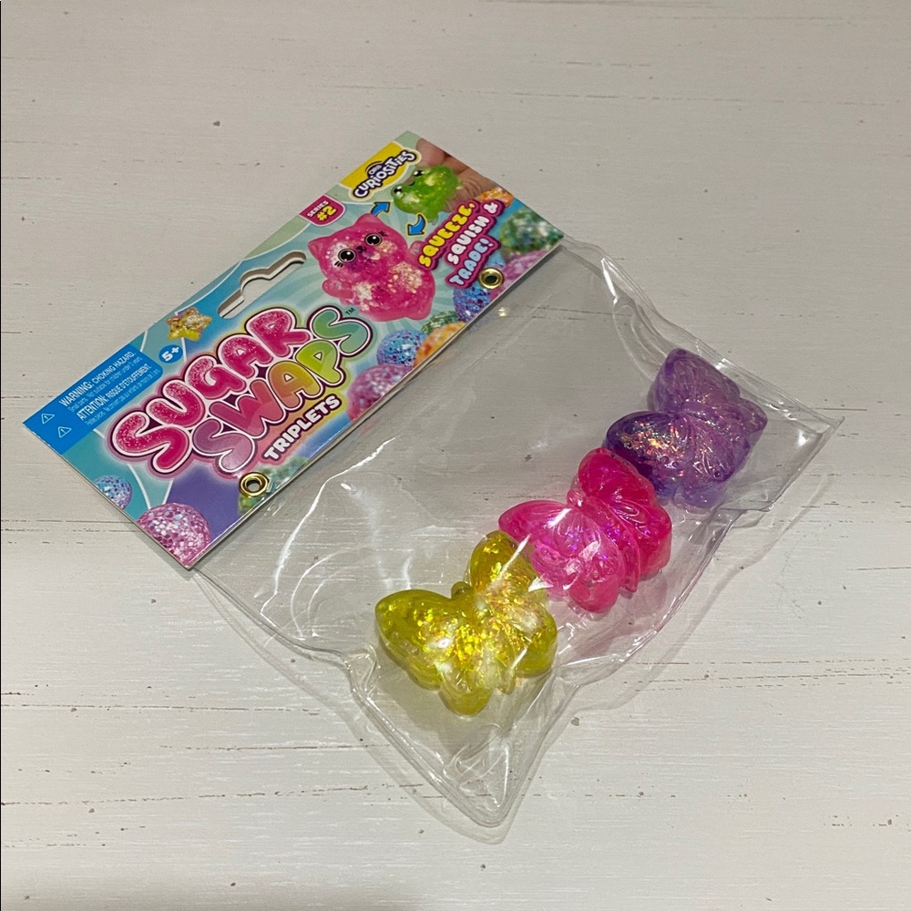 Sugar Swaps Triplets Glitter Butterfly Squishies